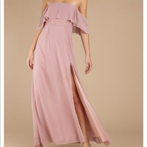 Tobi INTO YOU MAUVE RUFFLE TOP MAXI DRESS